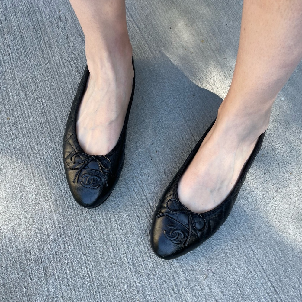 Chanel quilted ballet flats